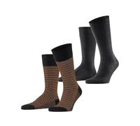 ESPRIT Houndstooth Multipack M So algodón estampados 2 pares, Calcetines Hombre, Gris Anthracite Melange 3081, 39-42