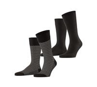 ESPRIT Houndstooth Multipack M So algodón estampados 2 pares, Calcetines Hombre, Marrón Dark Brown 5233, 39-42