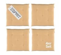 Esprit Juego de 4 cojines de asiento para silla, 40 x 40 cm, color amarillo, cómodos cojines para silla de comedor y cocina, lavables hasta 30 °C, certificado Öko-Tex, cojín para muebles de jardín