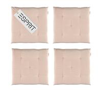Esprit Juego de 4 cojines de asiento para silla, 40 x 40 cm, color rosa, cómodos cojines para silla de comedor y cocina, lavables hasta 30 °C, certificado Öko-Tex, cojín para muebles de jardín, banco