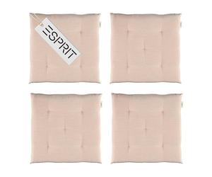 Esprit Juego de 4 cojines de asiento para silla, 40 x 40 cm, color rosa, cómodos cojines para silla de comedor y cocina, lavables hasta 30 °C, certificado Öko-Tex, cojín para muebles de jardín, banco