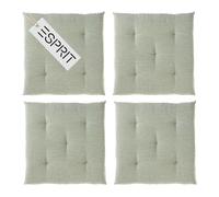 Esprit Juego de 4 cojines de asiento para silla, 40 x 40 cm, color verde, cómodos cojines para silla de comedor y cocina, lavables hasta 30 °C, certificado Öko-Tex, cojín para muebles de jardín, banco
