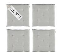 Esprit Juego de 4 cojines para sillas de 40 x 40 cm, color gris, cómodos cojines para silla de comedor y cocina, lavables hasta 30 °C, certificado Öko-Tex, cojín para muebles de jardín, banco, silla