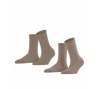 ESPRIT Playful Dot 2-Pack W SO algodón estampado 2 pares, Calcetines Mujer, Marrón (Sughero 5031), 39-42