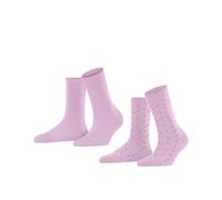 ESPRIT Playful Dot 2-Pack W SO algodón estampado 2 pares, Calcetines Mujer, Rosa (Lupine 8299), 39-42