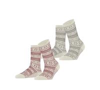 ESPRIT Sami Pattern Double Pack W So algodón estampados 2 pares, Calcetines Mujer, Multicolor Grey Red 0050, 35-38