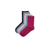 ESPRIT Solid Mix Multipack K So algodón lisos 5 pares, Calcetines Unisex niños, Multicolor Black Blue Grey Red Pink 0010, 35-38