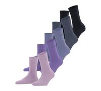 ESPRIT Solid Mix Multipack W So algodón lisos 5 pares, Calcetines Mujer, Multicolor Black Blue Purple 0010, 36-41