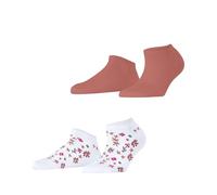 ESPRIT Spring Flowers Multipack W Sn algodón lisos 2 pares, Calcetines cortos Mujer, Multicolor White Pink 0060, 35-38