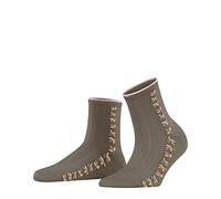 ESPRIT Structured Leaves W SSO algodón lyocell estampado 1 par, Calcetines Mujer, Marrón (Sughero 5031), 35-38