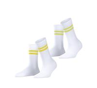 ESPRIT Tennis Stripe Multipack W So algodón estampados 2 pares, Calcetines Mujer, Blanco Raw White 2150, 35-38