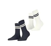 ESPRIT Tennis Stripe Multipack W So algodón estampados 2 pares, Calcetines Mujer, Multicolor Weiß Blau 0020, 39-42