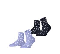 ESPRIT Twig W Sso algodón estampados 2 pares, Calcetines Mujer, Multicolor Blau 0040, 39-42