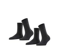 ESPRIT Uni Multipack W So algodón lisos 2 pares, Calcetines Mujer, Gris Anthracite Melange 3080, 35-38