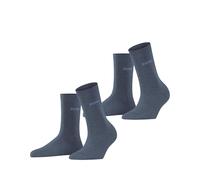 ESPRIT Uni Multipack W So algodón lisos 2 pares, Calcetines Mujer, Azul Light Denim 6660, 35-38