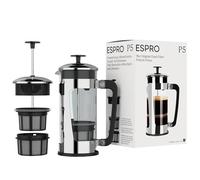 Espro - P5 French Press - Cafetera y té con doble microfiltro, elaboración sin granos ni amargos, marco de acero inoxidable resistente, (acero inoxidable pulido, 18 onzas)