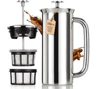 ESPRO P7 Cafetera de Embolo Acero Inoxidable, Doble Pared, 950 ml | Acero inoxidable con aislamiento al vacio, doble microfiltro patentado, cafe sin posos