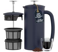 ESPRO - Prensa francesa P7 - Cafetera y té aislada de acero inoxidable de doble pared con microfiltro, mantiene las bebidas calientes durante más tiempo, perfecta para el hogar (azul egeo, 32 onzas)
