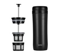 ESPRO® Travel Press con Filtro de café, Acero Inoxidable, Negro, 7.2 x 7.2 x 20.4 cm