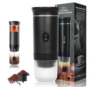 Esprova Portable Espresso Machine, 20 bar Mini Car Espresso Machines, 3-in-1 Self-Heating Electric Espressos Maker, for Camping RV Hiking Outdoor Travel Green (black)