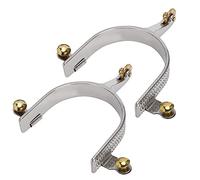 Espuelas de Caballo Occidental de Acero Inoxidable, Espuelas de Cuerda Duraderas con Engranaje de Latón para Hombres, Acabado Pulido, 2 Unidades