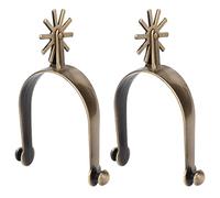 Espuelas de Vaquero Occidental de Latón Antiguo con Engranaje Giratorio, Espuelas de Caballo de Aleación de Zinc Premium para Hombres, 2 X Occidentales