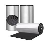 Espuma Acústica NBR Autoadhesiva Rollo Lámina Aluminio Celda Cerrada Reducción Ruido Superior Blindaje Térmico Techos Paredes Autocaravanas (T:15mm, 1*10m)