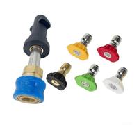 Espuma de alta presión para Karcher K2-For, boquilla de jabón de conexión rápida de 1/4 con 5 puntas de color, accesorio de pulverización de lavado de coche de lanza de metal para limpieza de jardín