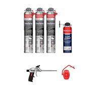 Espuma expansiva proyectable, aislante térmico y acústico. 3 + 1 pistola +1 limpiador.