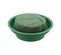 Espuma floral húmeda redonda verde con recipiente de cuenco para arreglos florales frescos y decoración de centro de mesa de boda, kit de manualidades de una sola pieza para el hogar, fiesta, mesa