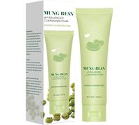 Espuma limpiadora de pH equilibrado de frijol mungo Limpiador facial de poros profundos Exfoliante suave Limpiador facial hidratante calmante para todo tipo de piel (1Piezas)