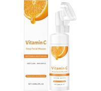 Espuma Limpiadora Facial Profunda, Desmaquillante en Espuma para Rostro y Ojos, Vitamina C y Ácido Hialurónico, Limpieza Profunda, Hidratación e Iluminación, Para Todo Tipo de Piel