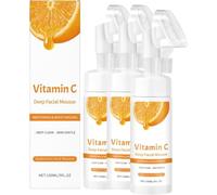 Espuma Limpiadora Facial Profunda, Desmaquillante en Espuma para Rostro y Ojos, Vitamina C y Ácido Hialurónico, Limpieza Profunda, Hidratación e Iluminación, Para Todo Tipo de Piel