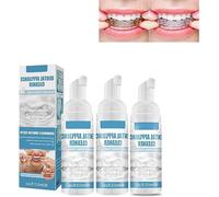 Espuma limpiadora para aparatos orales, dentaduras postizas, protectores nocturnos, retenedores y alineadores, combate el mal aliento, 60 ml (3 piezas)