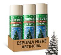 Espuma Nieve Artificial, Spray Decoración Navidad, Pulverizador de Nieve, Bote Spray Efecto Nieve, Copos de nieve artificial, Uso en interior, Utilizado en arbol de navidad, 3 botes de 150 ml