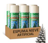 Espuma Nieve Artificial, Spray Decoración Navidad, Pulverizador de Nieve, Bote Spray Efecto Nieve, Copos de nieve artificial, Uso en interior, Utilizado en arbol de navidad, 6 botes de 250 ml