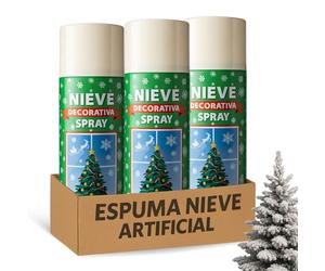 Espuma Nieve Artificial, Spray Decoración Navidad, Pulverizador de Nieve, Bote Spray Efecto Nieve, Copos de nieve artificial, Uso en interior, Utilizado en arbol de navidad, 3 botes de 250 ml