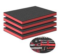 Espuma para caja de herramientas 4 piezas láminas de espuma de poliuretano para organizar maletines, estuches para cámaras y almacenamiento de bricolaje (40×30×5 cm, Rojo)