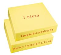 Espuma para Tapicería Amarilla, Goma Espuma Poliuretano, Corte, Espuma Multiusos para Tapizar, Ideal Como Repuesto de Cojín de Sofá, Asientos, 1 pieza (Espesor 8-48x48cm)