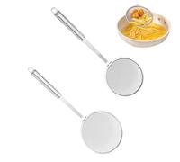 Espumadera Colador de Grasa | 2 Piezas Acero Inoxidable Malla Fina Mango Largo | Cuchara Coladora para Aceite y Grasa - Hogar Cocinero Profesional Comedor Olla Caliente Freír Estofar
