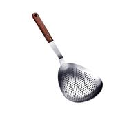 Espumadera Colador Spider 2 uds espumadera de acero inoxidable cuchara ranurada mango madera colador pasta antideslizante filtro cucharón grueso for cocina for freír alimentos(15 * 39.5cm)