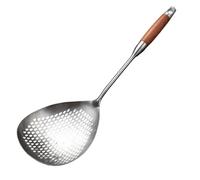 Espumadera de acero inoxidable a prueba de óxido, colador grande, cuchara ranurada para colar y blanquear eficientemente la herramienta de caldo de verduras