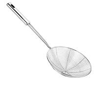 Espumadera de acero inoxidable - Cucharón de malla con mango para uso diario y profesional - Alambre de acero para colar agua o aceite - Alta resistencia al calor - 14 cm