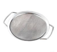 Espumadera de acero inoxidable resistente con pantalla de filtro de malla 40 y mango largo para colar aceite de cocina, hacer sopas, plata, tamaño B (C)