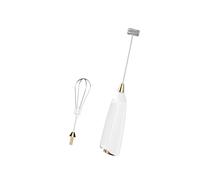 Espumador automático de leche y batidor multiusos, funciona con pilas, textura de acero inoxidable ABS para hornear y uso en cocina, cabezales desmontables de acero inoxidable para hornear