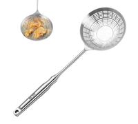 Espumador de araña, colador de araña de acero inoxidable, espumadera de cuchara para freidora de 16, 7 pulgadas con mango largo para freír y escurrir de forma segura - Utensilio de cocina profesional