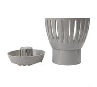 Espumador de drenaje de estanque para estanques Koi con ajuste de descarga de agua y taza grande de recogida de desechos para mantener para agua clara y limpia del estanque (90 mm)