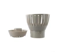 Espumador de drenaje de estanque para estanques Koi con ajuste de descarga de agua y taza grande de recogida de desechos para mantener para agua clara y limpia del estanque (75 mm)