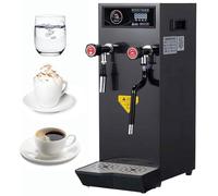 Espumador de leche comercial 2 en 1 y hervidor de agua caliente, máquina de espuma de café con control digital y boquillas giratorias, 5 temperaturas, para café, leche, té y bar black