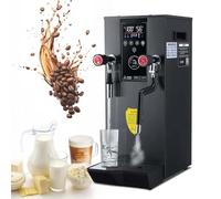 Espumador de leche comercial de 12 l con pantalla LED, vaporizador de agua, ajuste de temperatura de 1 a 12 horas, acero inoxidable resistente, color negro.